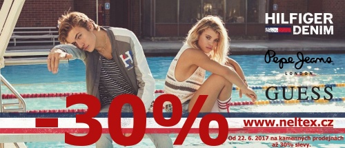Letní slevy až 30% v prodejně Hilfiger & Pepe Jeans!