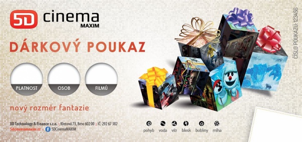 Vánoční dárkový poukaz 5D CINEMA MAXIM