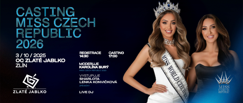Casting MISS CZECH REPUBLIC 2026 v pátek 3. října!