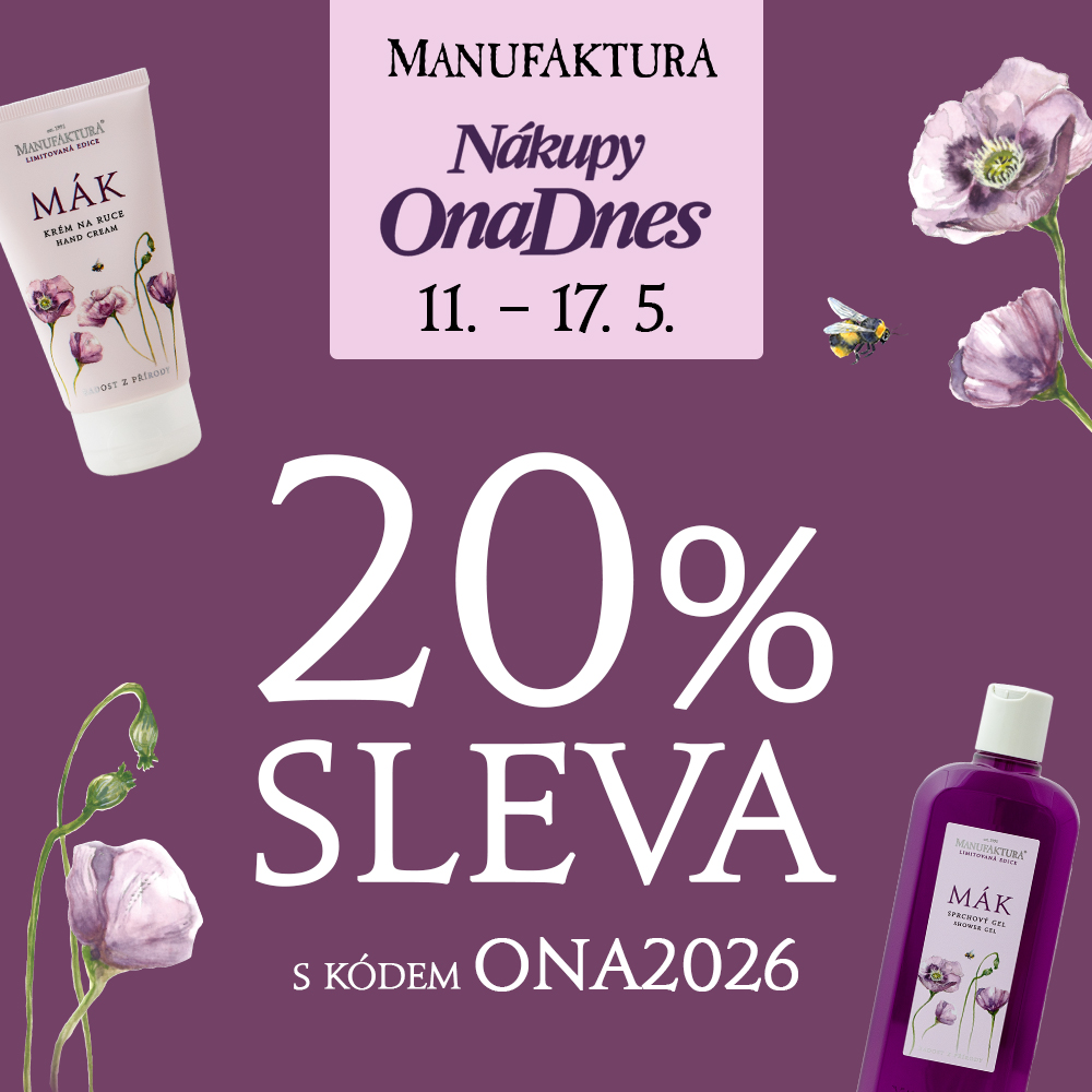 Manufaktura: Nákupy s OnaDnes a 20% sleva