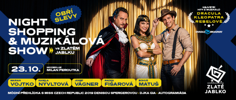 Night shopping a muzikálová show v pátek 23. října!